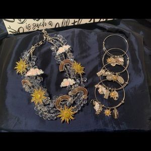 Sassy Jones Skyy Bib and bracelets (new and never worn)